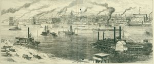 東からの街の概観。セントルイス 作： Kilburn after A.R. Waud